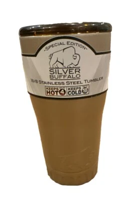 Silver Buffalo 20 Oz 18/8 Stainless Hot / Cold Travel Tumbler Matt Gold - Image 1 of 4