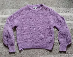 Whistles Pullover Damen klein lila Mohair Wollmischung Strickpullover Ballonärmel - Bild 1 von 9