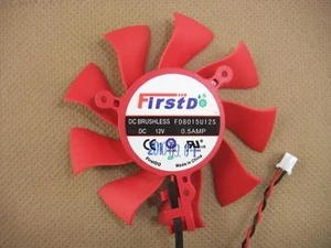 75mm Sapphire XFX HD4860 HD6850 HD6870 Fan Replacement 39mm 2Pin FD8015U12S 0.5A - Picture 1 of 2
