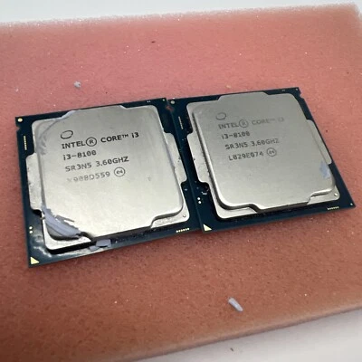 LOT OF 2 Intel Core i3-8100 3.60GHz 4 Cores  LGA1151 Desktop CPU Processor SR3N5 - Image 1 of 4