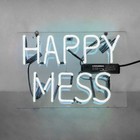 13" Happy Mess Neon Sign Light Beer Pub Lamp Glass Wall Decor Night Club Artwork for sale