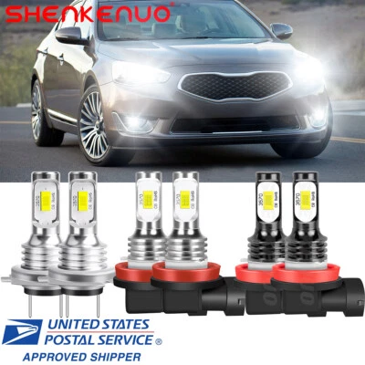 Kits de faros LED de haz alto bajo + faros antiniebla 6500K para Kia Cadenza 2014-2016 Foto 1 de 4