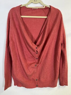 Eileen Fisher  Oversized Button Up Cardigan  Size M 100% Organic Cotton Orange - Image 1 of 4