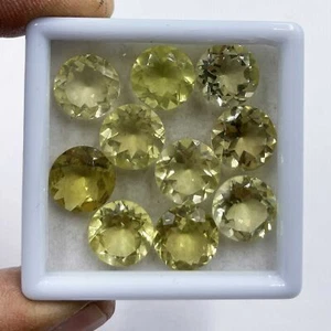 Lote de 10 piedras preciosas sueltas de cuarzo limón natural corte redondo 12 mm 53 CT - Imagen 1 de 3