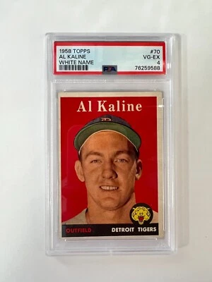 1958 Al Kaline Topps nombre blanco #70 graduado PSA EN MUY BUENA CONDICIÓN-EX 4 Foto 1 de 2