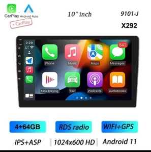 Pantalla Para Carro Auto Grande Con Android 10 Pulgadas GPS WIFI 4GB RAM Carplay - Picture 1 of 16