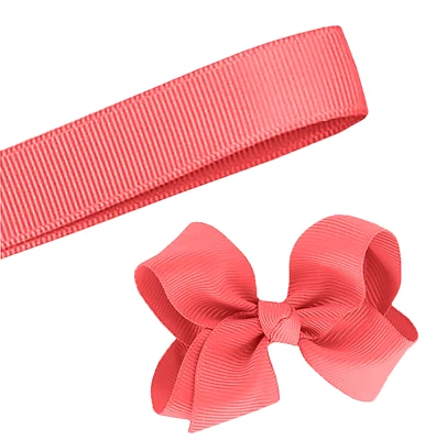 5 Yards Solid Watermelon Coral Grosgrain Ribbon Yardage DIY Crafts Bows USA - Image 1 of 2