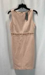 NWT Ann Taylor Womens Pink Sleeveless Round Neck Back Zip Sheath Dress Size 2P - Picture 1 of 6