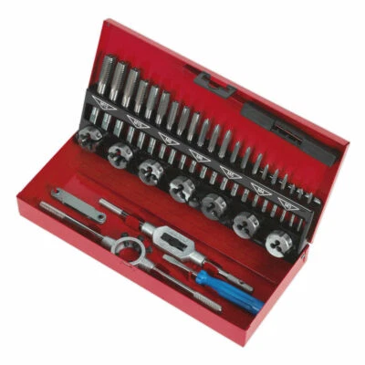 Sealey 32 Piece Tap & Die Set with Split Dies & Storage Case M3 - M12 AK3015 - Image 1 of 3