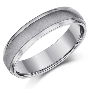 Titan matt & poliert Hochzeitsring 5 mm Band Herren/Damen Band - Bild 1 von 2