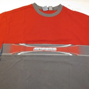 VINTAGE 1990s 90's NO FEAR JERSEY STYLE TEE T SHIRT Mens L Red & Gray  - Picture 1 of 5