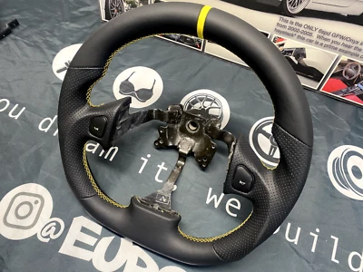 Acura NSX OEM Steering Wheel Custom Flat Bottom Thicker Grip Alcantara Leather - Image 1 of 4