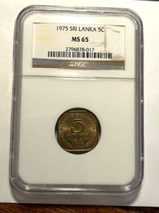 1975 Sri-Lanka 5 Cents NGC MS65 #14506 - Picture 1 of 4