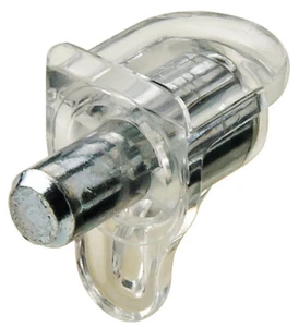 Regalträgerbolzen Zapfendübel Ø 5 mm Bohrung 60 kg Tragkraft 12er Pack transparent - Bild 1 von 3