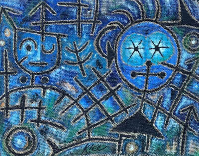 Pintura expresionista firmada Klee Paul KLEE - Arpillera a bordo siglo XX Foto 1 de 2