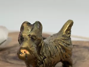 Vintage Pipe Tamper Brass Metal Ornament Figurine Dog Scottish Terrier - Picture 1 of 10