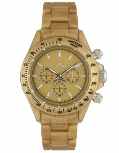 Reloj de juguete platerámico cronógrafo esfera marrón plástico cuarzo reloj para damas FLP14MG sin caja Foto 1 de 1