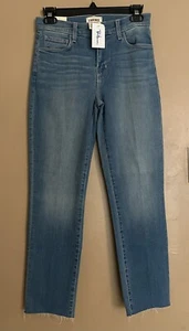 Pantalones de mezclilla ajustados recortados de tiro alto Sada talla 25 en azul Hilton de L'Agence nuevos con etiquetas - Imagen 1 de 2