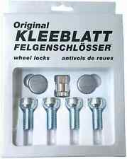 Original KLEEBLATT Felgenschlösser 4x M14x1,5x28mm Kugelbund R14 Chrom 4er Satz