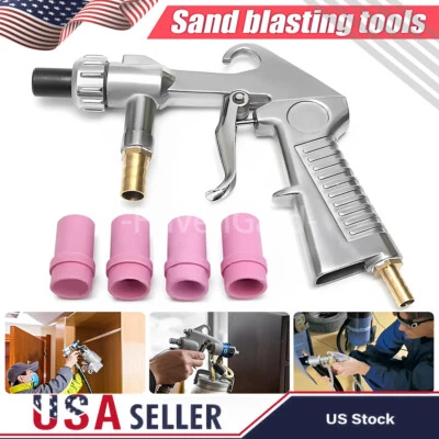 Пистолет пескоструйный пневматический комплект абразивный пескоструйный пистолет пескоструйный аппарат с 4 керамическими насадками - Изображение 1 из 4