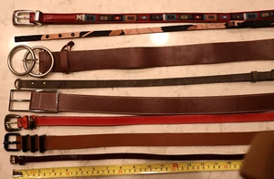 LOT OF 8 women's LEATHER fashion belts WIDE skinny FJ Crew Brighton Ted Baker  Q - Picture 1 of 9