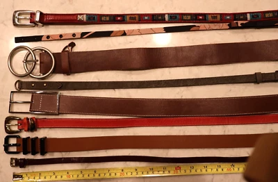 LOTE DE 8 cinturones de moda de CUERO para mujer AMPLIOS ajustados FJ Crew Brighton Ted Baker Q Foto 1 de 4