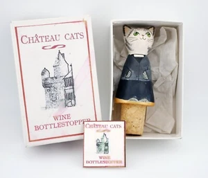 Merryfield Pottery Devon Chateau Katzen Figural Pfarrer Katze Weinflaschenstopper Neu im Karton - Bild 1 von 3