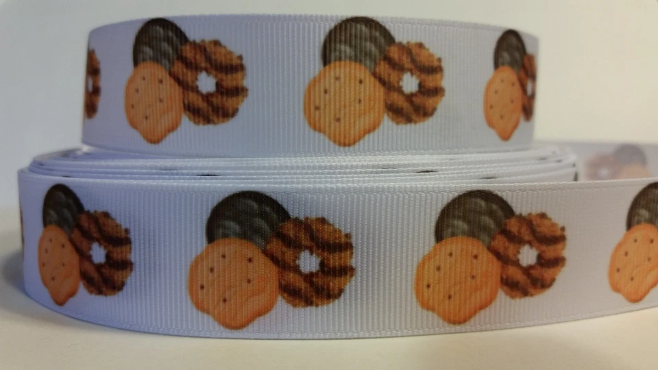 Grosgrain Ribbon, Girl Scout Cookies, Yummy Cookies, Clubs, Sugar Cookies, 1" - Image 1 of 1