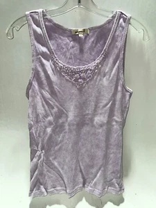 Top sin mangas para mujer One World talla XL con estampado de tye púrpura - Imagen 1 de 3