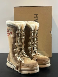 Manitobah Anakwa hohe hellbraune wasserdichte Damenstiefel US 7 #6057161L07 - Bild 1 von 14