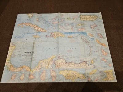 Mapa de National Geographic - Indias Occidentales - 1962 - De colección Foto 1 de 3