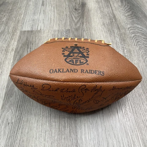 RARE 1970’S OAKLAND RAIDERS SOUVENIR  LEATHER FOOTBALL FACSIMILE AUTOGRAPHS NFL Cover