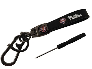 Philadelphia Phillies Genuine Leather Wrist Lanyard Keychain - Picture 1 of 1