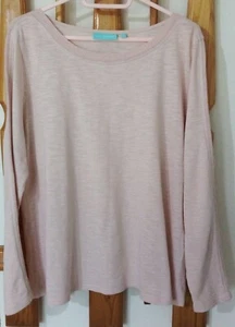 Blue Illusion Pale Pink Organic Cotton Top with Metallic Trim, L - Picture 1 of 8