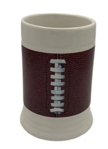 2009 Great American Products USA Tectured Football Beer Mug White Brown Football - Picture 1 of 8