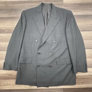 Corneliani Gray Double Breasted Tweed Plaid Sport Coat Jacket Blazer 54R 44R - Picture 1 of 10