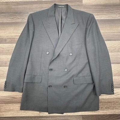 Corneliani Gray Double Breasted Tweed Plaid Sport Coat Jacket Blazer 54R 44R - Image 1 of 4