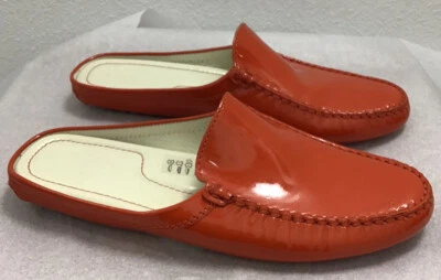 Tod’s Naranja Charol Gommini Puntera Redonda Slides Talla 8.5 Foto 1 de 4