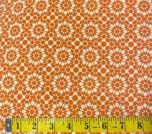 Fabric Fall Autumn Orange Ivory Cream Quilt Harvest Print 100% Cotton Quilt 3/4 - Picture 1 of 1