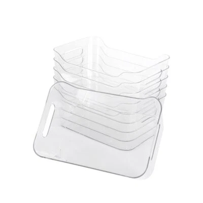 Clear Storage Bins with Handle Fridge Freezer Pantry Organizer Bins ( 6 Pack ) - Image 1 of 4