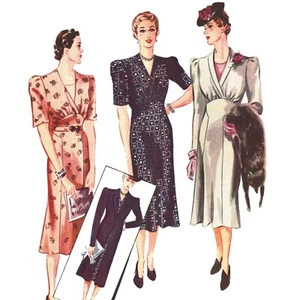 1930s Sewing Pattern, Women’s Charming 3-Way Dress - Bust: 40” (101cm) - Picture 1 of 1