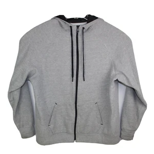Russell Men Jacket Hoodie Gray Size XL Premium Fleece Pocket Ear Bud Access - Picture 1 of 7