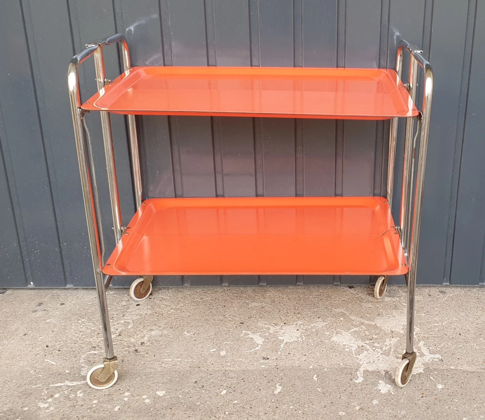 Desserte pliante à roulettes Vintage 70's - Photo 1/4