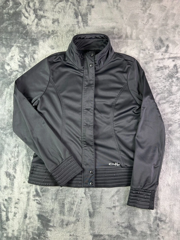Chaqueta Softshell Y2K Oakley Para Mujer Pequeña Negra Estilo Moto Cremallera Completa Forrada de Vellón Foto 1 de 4