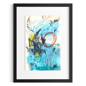 Original Abstract Modern Art Painting on Paper from 1875 Magazine #1 Signed - Picture 1 of 4