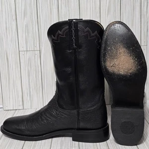 Lucchese Roper Rindsleder Westernstiefel Herren 8,5 D schwarz Cowboy Rodeo M1650 - Bild 1 von 17