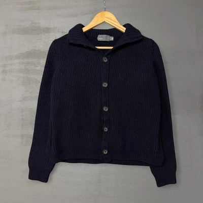 Cárdigan Vince Italiano Hilo 100% Lana Negro Botón Suéter Mujer’s Grande Foto 1 de 4