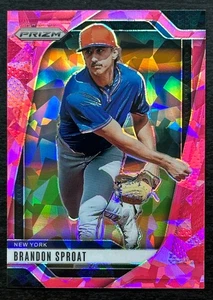 2025 Prizm Brandon Sproat Pink Ice Prizm New York Mets Baseball Card #136 - Picture 1 of 2
