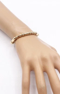 Nickel & Wood NW Gold Tone Beaded Stretch Bracelet - Image 1 of 4