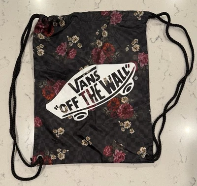Mochila con cordón VANS negra y multi floral de poliéster Foto 1 de 4